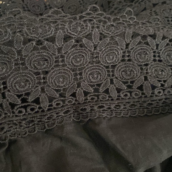 AQUA NWT Ruffled Back Cutout Lined Cotton Whimsigoth Black Midi Dress Size Small - Picture 11 of 11